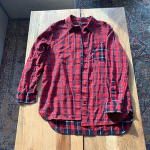 Madewell red and black plaid flannel size S